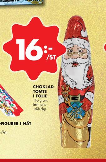 ÖoB Chokladtomte i folie erbjuda