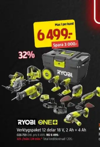 Jula Ryobi verktygsset erbjuda