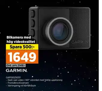 Power Garmin bilkamera erbjuda