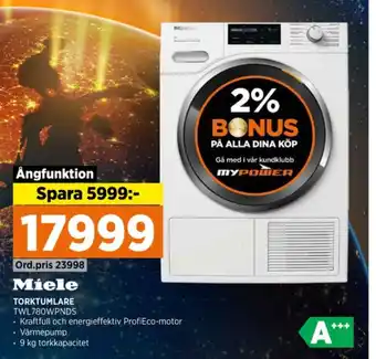 Power Miele torktumlare erbjuda
