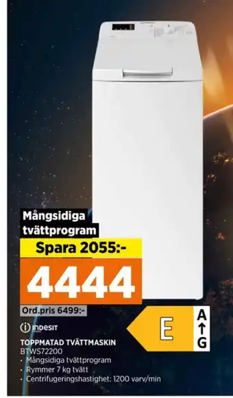 Power Indesit tvättmaskin erbjuda