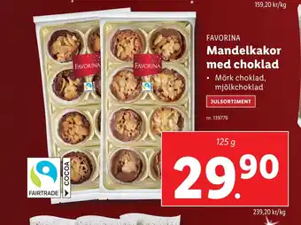 Lidl Mandelkakor med choklad erbjuda