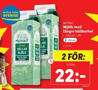 Lidl Mjölk med längre hållbarhet erbjuda