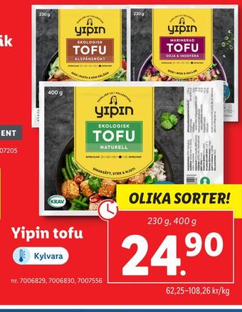 Lidl Yipin tofu erbjuda