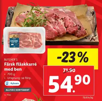 Lidl Färsk fläskkarré med ben erbjuda