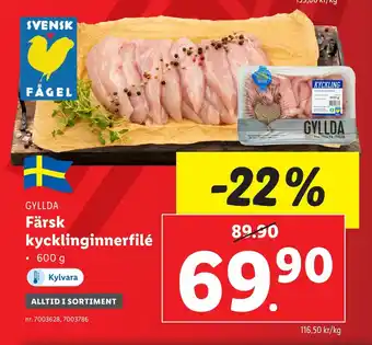 Lidl Färsk kycklinginnerfilé erbjuda