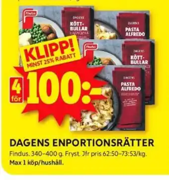 ICA Kvantum Findus färdigrätter erbjuda