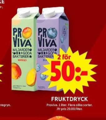 ICA Maxi Proviva fruktdryck erbjuda