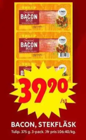 ICA Maxi Tulip baconskivor erbjuda