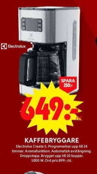 ICA Maxi Electrolux kaffebryggare erbjuda