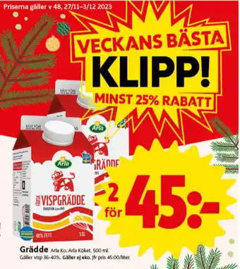 ICA Nära Arla köket vispgrädde erbjuda