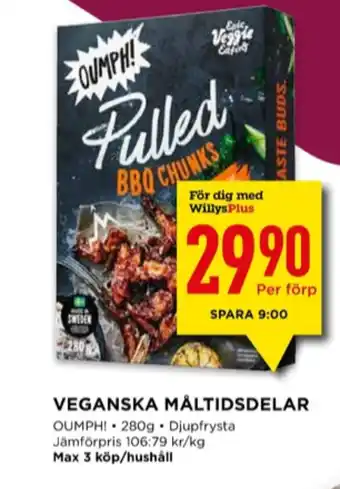 Willys Oumph vegetarmat erbjuda