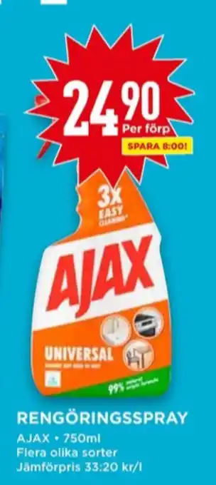 Willys Ajax rengöringsmedel erbjuda