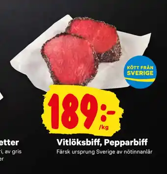 City Gross Vitlöksbiff, pepparbiff erbjuda
