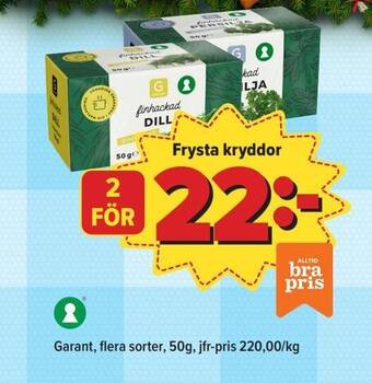 Östenssons Frysta kryddor Garant erbjuda