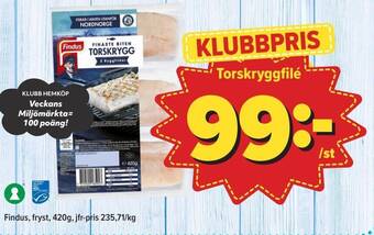 Östenssons Torskryggfilé Findus erbjuda