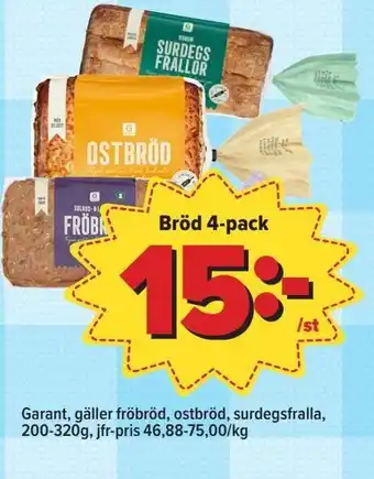 Östenssons Bröd 4-pack Garant erbjuda