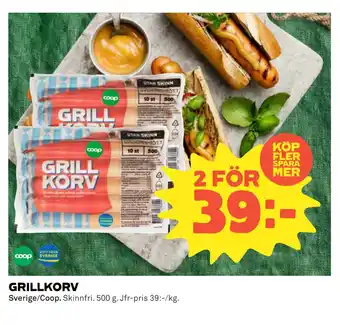 Coop Grillkorv erbjuda