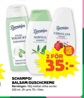 Stora Coop Schampo/ balsam/duschcreme erbjuda