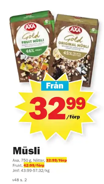 Pekås Müsli erbjuda