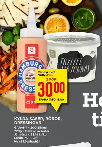 Willys Kylda såser, röror, dressingar erbjuda