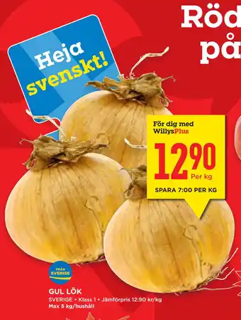 Willys Hemma Gul lök erbjuda