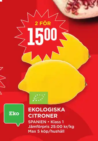 Willys Hemma Ekologiska citroner erbjuda