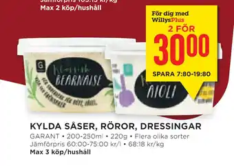 Willys Hemma Kylda såser, röror, dressingar erbjuda