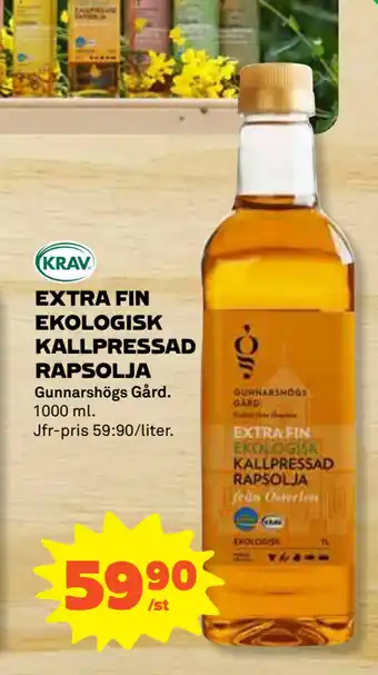 Coop Extra fin ekologisk kallpressad rapsolja erbjuda