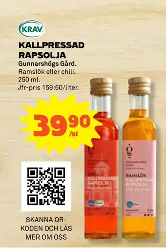 Coop Kallpressad rapsolja erbjuda