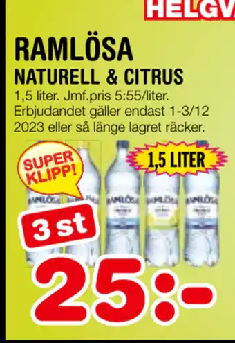 Nya Pulsen Ramlösa erbjuda