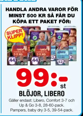 Nya Pulsen Blöjor, libero erbjuda