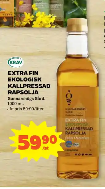 Stora Coop Extra fin ekologisk kallpressad rapsolja erbjuda
