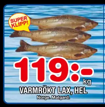 Nya Pulsen Varmrökt lax, hel erbjuda
