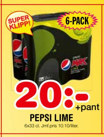 Nya Pulsen Pepsi lime erbjuda