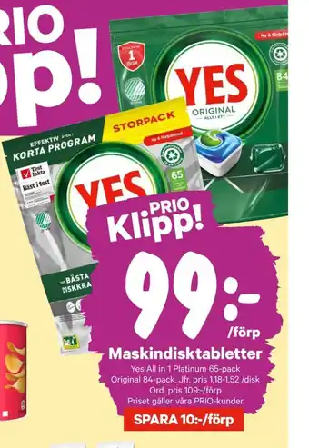 City Gross Yes diskmaskintabs erbjuda