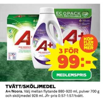 Coop A+ tvättmedel flytande erbjuda