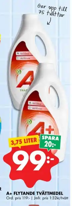 ÖoB A+ tvättmedel flytande erbjuda