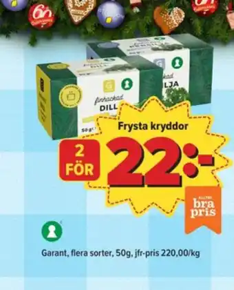 Östenssons Garant kryddörter erbjuda