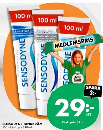 ÖoB Sensodyne tandkräm erbjuda