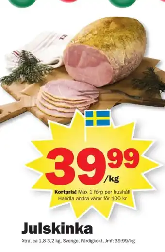 Pekås X-tra julskinka erbjuda