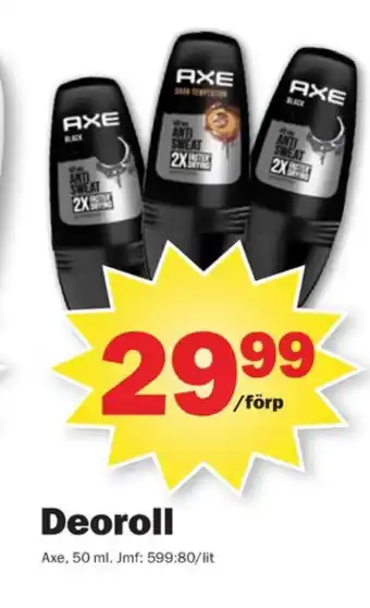 Pekås Axe deodorant roll-on erbjuda