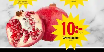 Matöppet Granatäpple erbjuda
