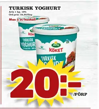 Supergrossen Turkisk yoghurt erbjuda