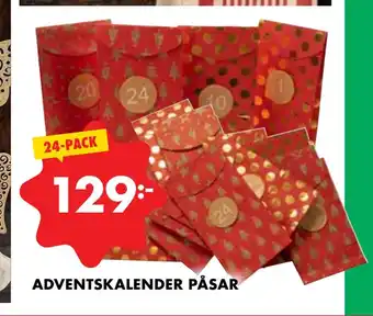 ÖoB Adventskalender påsar erbjuda