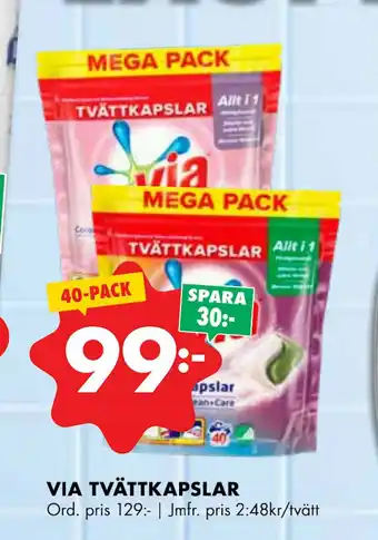 ÖoB Via tvättkapslar erbjuda