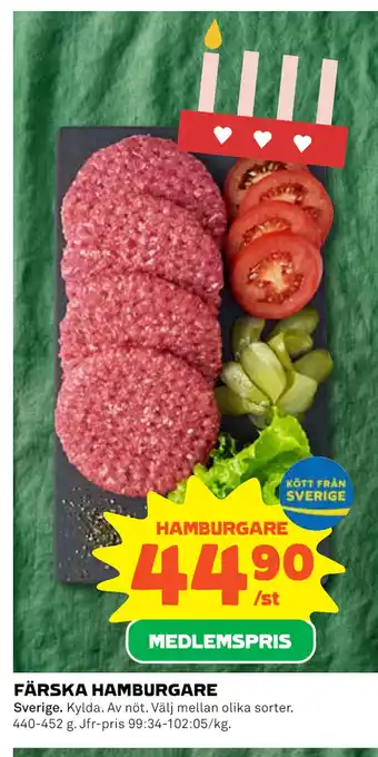 Coop Konsum Färska hamburgare erbjuda