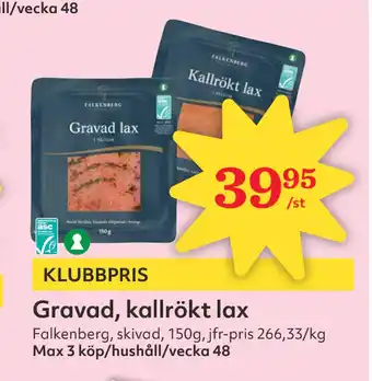 Hemköp Gravad, kallrökt lax erbjuda
