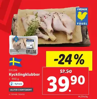 Lidl GYLLDA Kycklingklubbor erbjuda