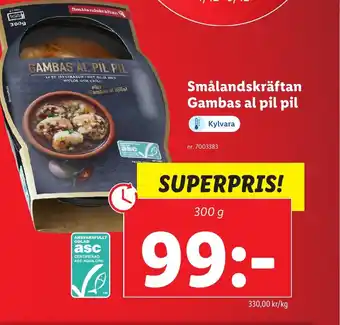Lidl Smålandskräftan Gambas al pil pil erbjuda